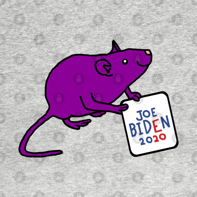 Cute Rat with Joe Biden 2020 Sign by ellenhenryart